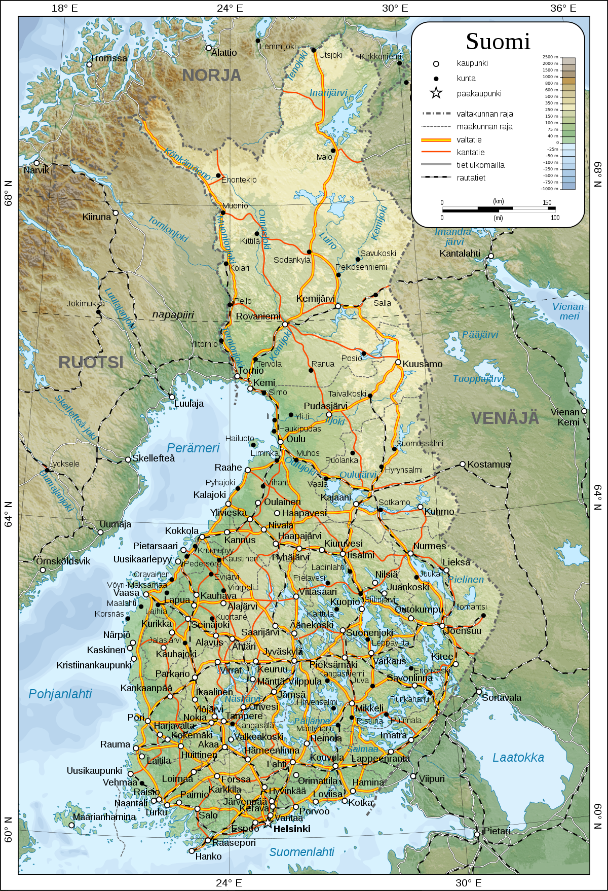 Länsi-Suomen Tiekartta ja Reittiopas - Maailman ja Suomen Kartat -  SafeDollar